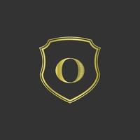 initials o elegant gold logo vector