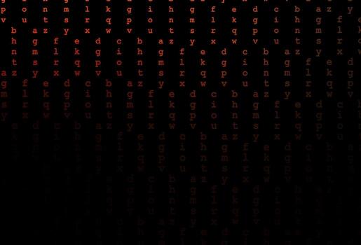 Dark red vector texture with ABC characters.