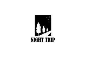plantilla de diseño de logotipo de viaje nocturno vector