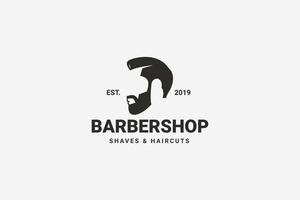 plantilla de vector de logotipo de barbería vintage