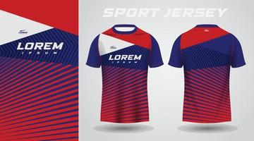 diseño de jersey deportivo de camisa roja azul vector