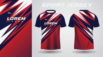 diseño de jersey deportivo de camisa roja azul vector