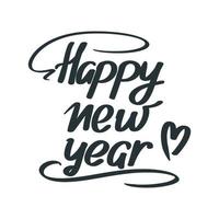 Handwritten calligraphic inscription happy new year vector