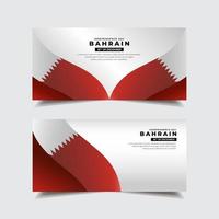 Collection of Bahrain Independence Day banner with wavy flag vector. vector