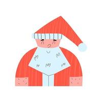 Stylized funny santa claus. Christmas illustration vector in flat style