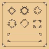 vintage frames, borders and elements, vector set