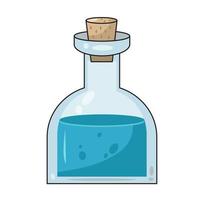 blue herb in a colored bottle vector