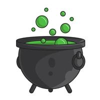 witch potion in cauldron illustration vector