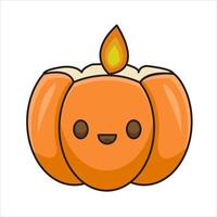 halloween pumpkin candle vector