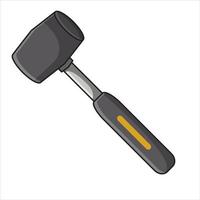 rubber hammer tool vector