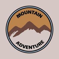 vintage hand drawn mountain adventure badge, perfect for logo, t-shirts, apparel and other merchandise 2 vector