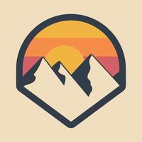 vintage hand drawn simple mountain badge, perfect for logo, t-shirts, apparel and other merchandise 2 vector