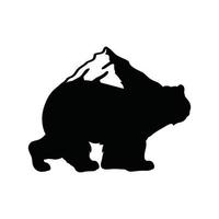 insignia de caza de osos dibujada a mano vintage, perfecta para logotipos, camisetas, prendas de vestir y otras mercancías vector