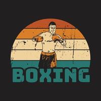 boxing vintage t shirt design vector