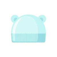 Baby hat with bear ears icon in flat style isolated on white background. Vector illustration.