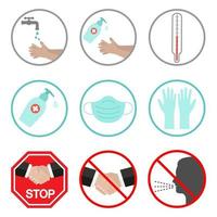 ilustración de un conjunto de prevención de infecciones virales vector