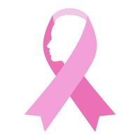 emblema campaña de concientización sobre el cáncer insignia de cinta rosa vector