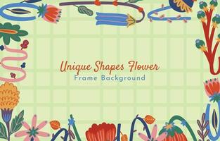 Colorful Flower Unique Shapes Frame Background vector