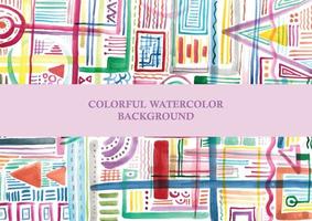 Colorful Abstract Geometric Watercolor Background vector