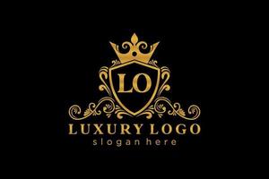 Initial LO Letter Royal Luxury Logo template in vector art for Restaurant, Royalty, Boutique, Cafe, Hotel, Heraldic, Jewelry, Fashion and other vector illustration.