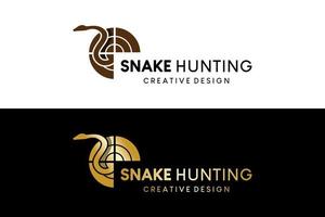 Abstract snake logo design template with style in target point vector