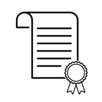 certificate outline icon vector