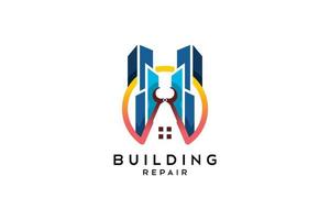 Building repair or service symbol logo design vector