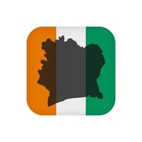 Ivory coast flag, official colors. Vector illustration.