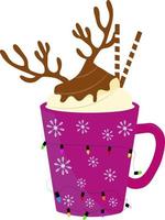 Christmas cup holiday hot coffee mug vector