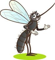 Cartoon mosquito character. Vector illustration