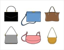 colección de bolso de mujer colorido vector