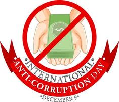 International Anti corruption day poster design vector