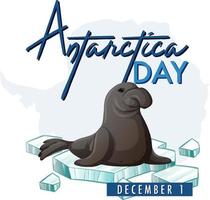 Antarctica day poster template vector