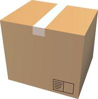 3D cardboard box isolated vector