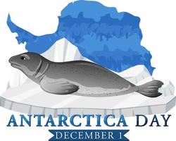 Antarctica day poster template vector