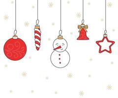 Collection of colorful Christmas ornaments vector