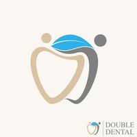 Simple and unique letter or word DD font with dental, human, leaf image graphic icon logo design abstract concept vector stock. Can be used as symbol related to tooth or nature