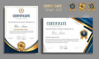 Certificate of appreciation template with luxury and modern pattern, diploma vector