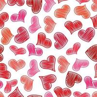 Seamless pattern with red hearts vector