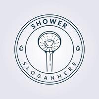 shower bath badge bathroom logo line vector illustration design