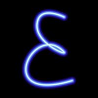 neon blue symbol E on a black background vector