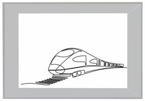 train continuous line art vector