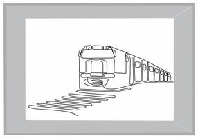 train continuous line art vector