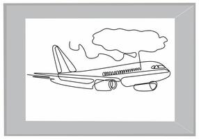 continuous line of aircraft vector