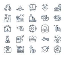 Aviation and airport icon set vector