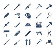 Woodwork and Carpentry tools icon set vector