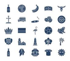 Colombia country and culture icon set vector