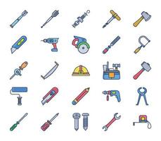 Woodwork and Carpentry tools icon set vector