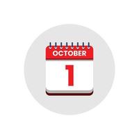 Calendar date icon. day of the month icon. Event schedule date. Appointment time. Planner agenda, calendar month OCTOBER schedule and Time planner. Day reminder. Vector ICON