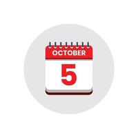 Calendar date icon. day of the month icon. Event schedule date. Appointment time. Planner agenda, calendar month OCTOBER schedule and Time planner. Day reminder. Vector ICON